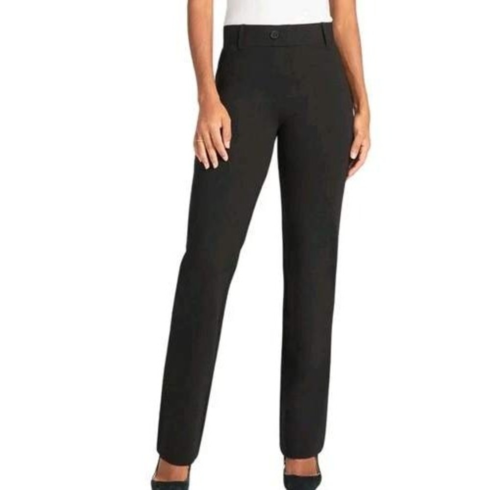 Betabrand Dress Pant Yoga Pants Black Straight Leg W0076-BK Womens Medium Petite